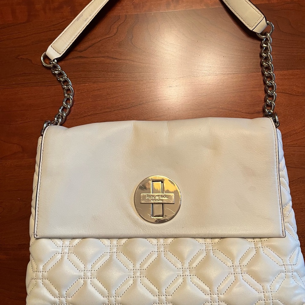 Kate Spade White Quilted Shoulder Bag
